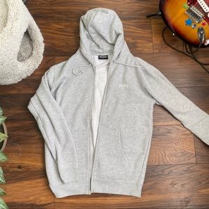 MENU skateshop grey zip-up hoodie